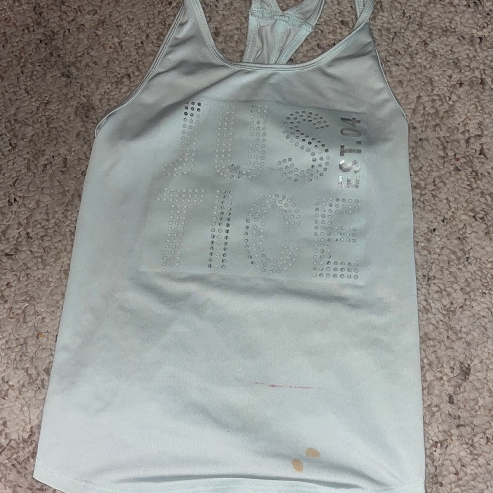 Teal athletic shirt!